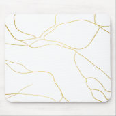 Minimalistisch wit en gouden marmer muismat (Voorkant)