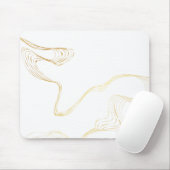 Minimalistisch wit en gouden marmer muismat (Met muis)