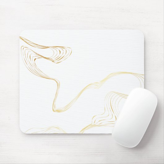Minimalistisch wit en gouden marmer muismat (Met muis)