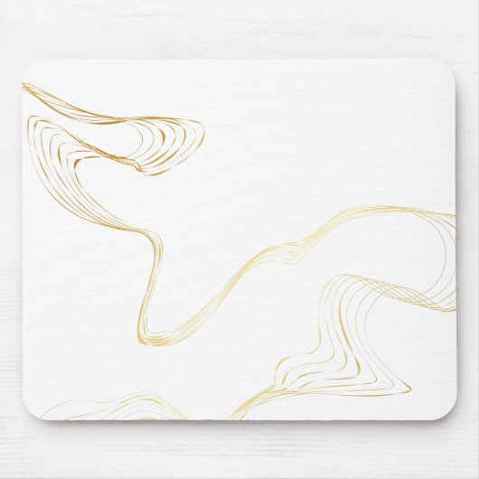 Minimalistisch wit en gouden marmer muismat (Voorkant)
