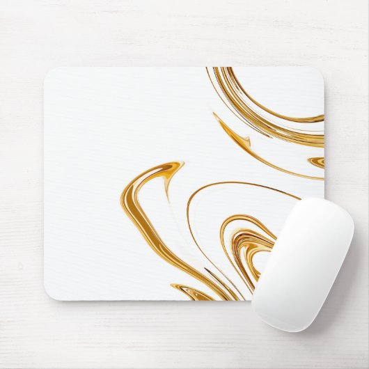 Minimalistisch wit en gouden marmer muismat (Met muis)
