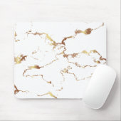 Minimalistisch wit en gouden marmer muismat (Met muis)