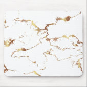 Minimalistisch wit en gouden marmer muismat (Voorkant)