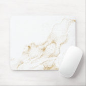 Minimalistisch wit en gouden marmer muismat (Met muis)
