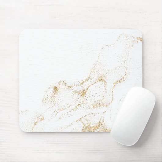Minimalistisch wit en gouden marmer muismat (Met muis)