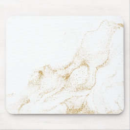 Minimalistisch wit en gouden marmer muismat
