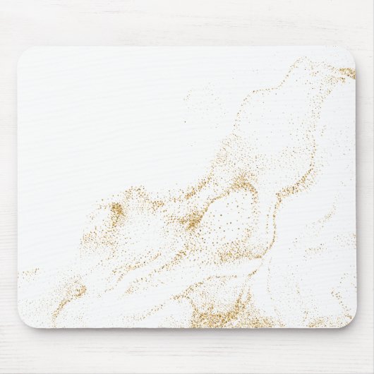Minimalistisch wit en gouden marmer muismat (Voorkant)