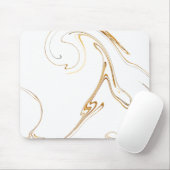 Minimalistisch wit en gouden marmer muismat (Met muis)