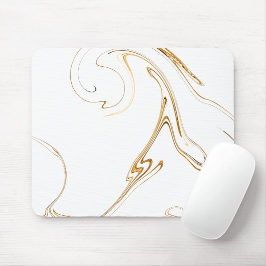 Minimalistisch wit en gouden marmer muismat (Met muis)