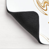 Minimalistisch wit en gouden marmer muismat (Hoek)