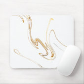 Minimalistisch wit en gouden marmer muismat (Met muis)