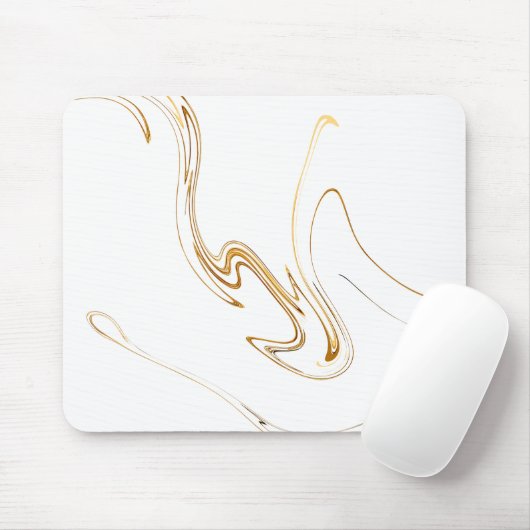 Minimalistisch wit en gouden marmer muismat (Met muis)