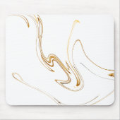 Minimalistisch wit en gouden marmer muismat (Voorkant)