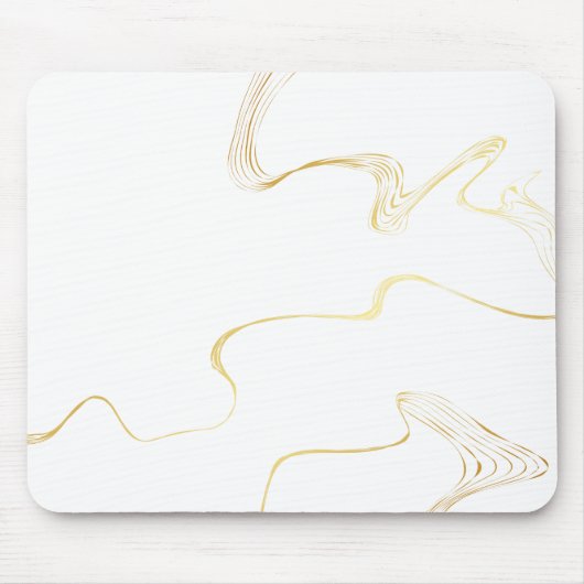Minimalistisch wit en gouden marmer muismat (Voorkant)