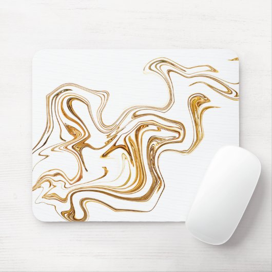 Minimalistisch wit en gouden marmer muismat (Met muis)