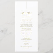 Minimalistisch Wit- en Goudhuwelijk Menu (Voorkant)