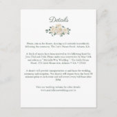 Minimalistisch wit en groen Roos bruiloft details Informatiekaartje (Voorkant)