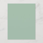 Minimalistisch wit en groen Roos bruiloft details Informatiekaartje (Achterkant)