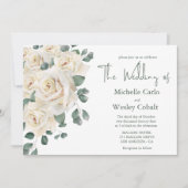 Minimalistisch wit en groen Roos Landscape Bruilof Kaart (Voorkant)