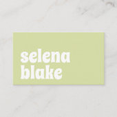 Minimalistisch wit en limoen | Moderne QR-code Visitekaartje (Voorkant)