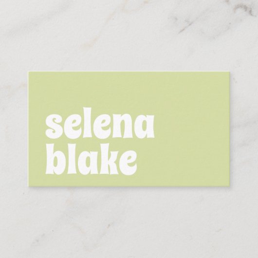 Minimalistisch wit en limoen | Moderne QR-code Visitekaartje (Voorkant)