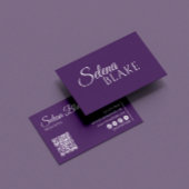 Minimalistisch wit en Paarse | Moderne QR-code Visitekaartje