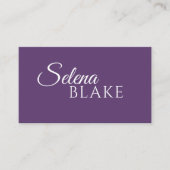 Minimalistisch wit en Paarse | Moderne QR-code Visitekaartje (Voorkant)