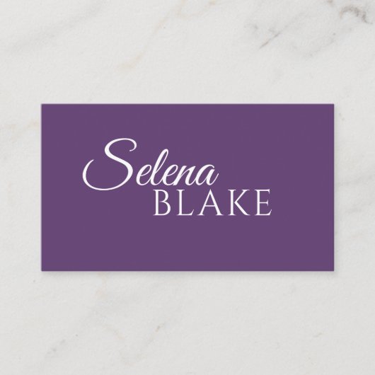 Minimalistisch wit en Paarse | Moderne QR-code Visitekaartje (Voorkant)