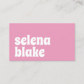 Minimalistisch wit en roze | Moderne QR-code Visitekaartje (Voorkant)