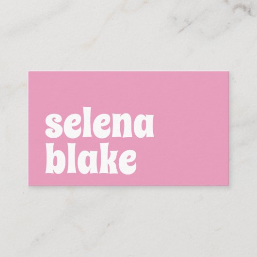 Minimalistisch wit en roze | Moderne QR-code Visitekaartje (Voorkant)