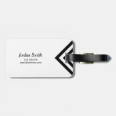 Minimalistisch wit en zwart Chevron Bagagelabel (Achterkant horizontaal)