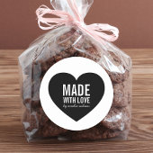 Minimalistisch wit en zwart hart gemaakt met liefd ronde sticker