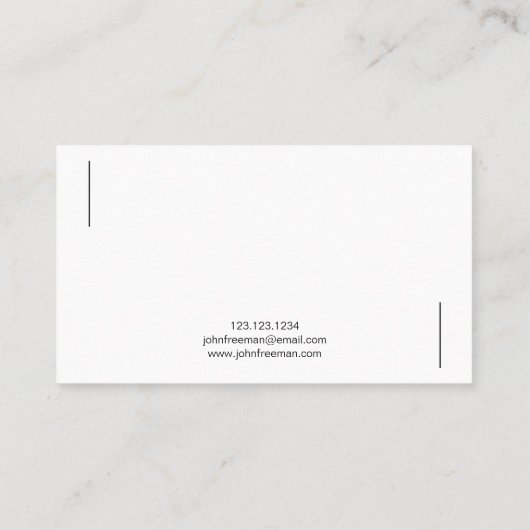 Minimalistisch wit- en zwart-signaalsignaal visitekaartje (Achterkant)