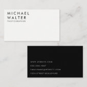 Minimalistisch wit en zwart visitekaartje (Voorkant / Achterkant)