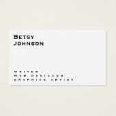 Minimalistisch Wit en Zwart Visitekaartje w QR cod (Voorkant)