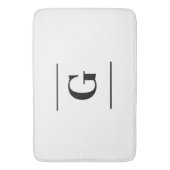 Minimalistisch wit enkelvoudig monogram badmat (Voorkant Verticaal)