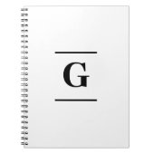 Minimalistisch wit enkelvoudig monogram notitieboek (Voorkant)