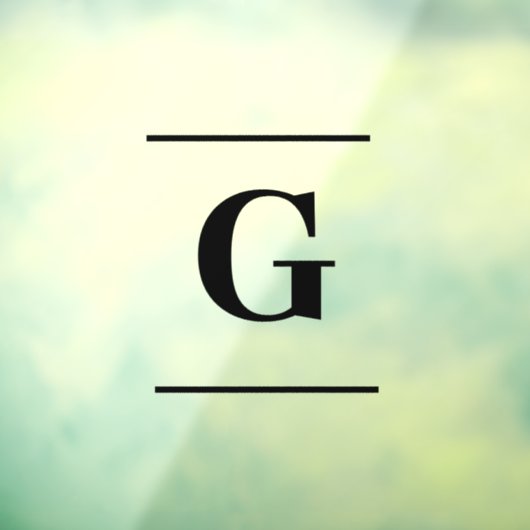 Minimalistisch wit enkelvoudig monogram raamsticker (Vel 3)