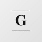 Minimalistisch wit enkelvoudig monogram raamsticker (Vel)