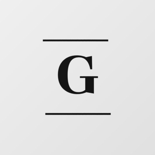 Minimalistisch wit enkelvoudig monogram raamsticker (Vel)