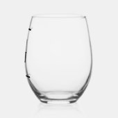 Minimalistisch wit enkelvoudig monogram wijnglas zonder voet (Links)