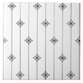 Minimalistisch wit geometrisch patroon tegeltje (Voorkant)