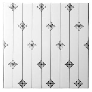 Minimalistisch wit geometrisch patroon tegeltje