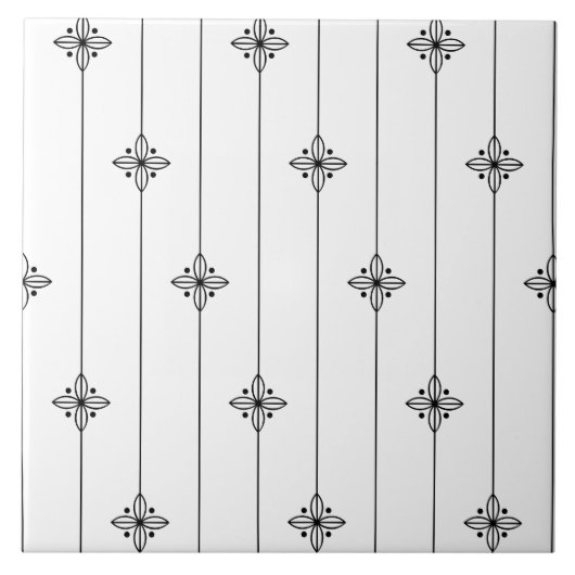 Minimalistisch wit geometrisch patroon tegeltje (Voorkant)