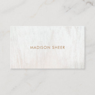 Minimalistisch wit gewassen hout Visitekaartje