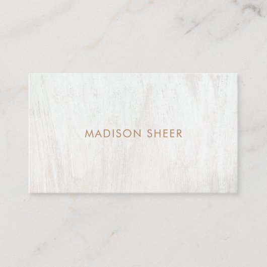Minimalistisch wit gewassen hout Visitekaartje (Voorkant)
