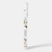 Minimalistisch wit glitter marmeren Initiaal monog Case-Mate iPhone Case (Achterkant / Rechts)