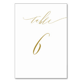 Minimalistisch wit goud Elegant Script No 6 bruilo Kaart