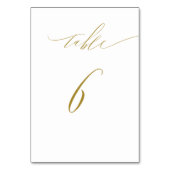 Minimalistisch wit goud Elegant Script No 6 bruilo Kaart (Voorkant)