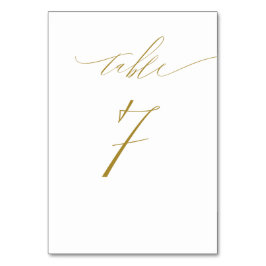 Minimalistisch wit goud Elegant Script No 7 bruilo Kaart